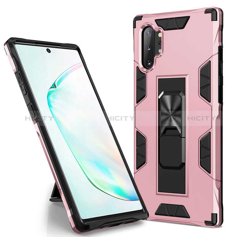 Coque Contour Silicone et Plastique Housse Etui Mat avec Aimant Magnetique Support MQ1 pour Samsung Galaxy Note 10 Plus 5G Plus