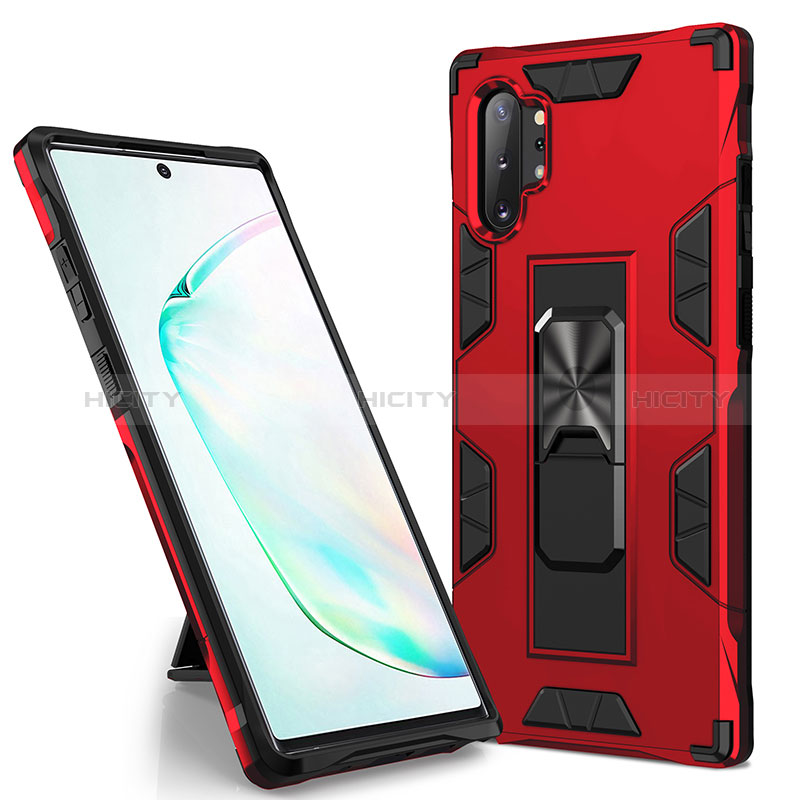 Coque Contour Silicone et Plastique Housse Etui Mat avec Aimant Magnetique Support MQ1 pour Samsung Galaxy Note 10 Plus 5G Plus