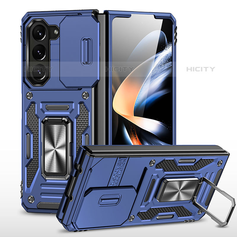 Coque Contour Silicone et Plastique Housse Etui Mat avec Aimant Magnetique Support MQ1 pour Samsung Galaxy Z Fold5 5G Plus