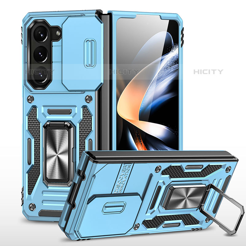 Coque Contour Silicone et Plastique Housse Etui Mat avec Aimant Magnetique Support MQ1 pour Samsung Galaxy Z Fold5 5G Plus