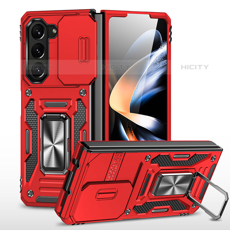 Coque Contour Silicone et Plastique Housse Etui Mat avec Aimant Magnetique Support MQ1 pour Samsung Galaxy Z Fold5 5G Plus