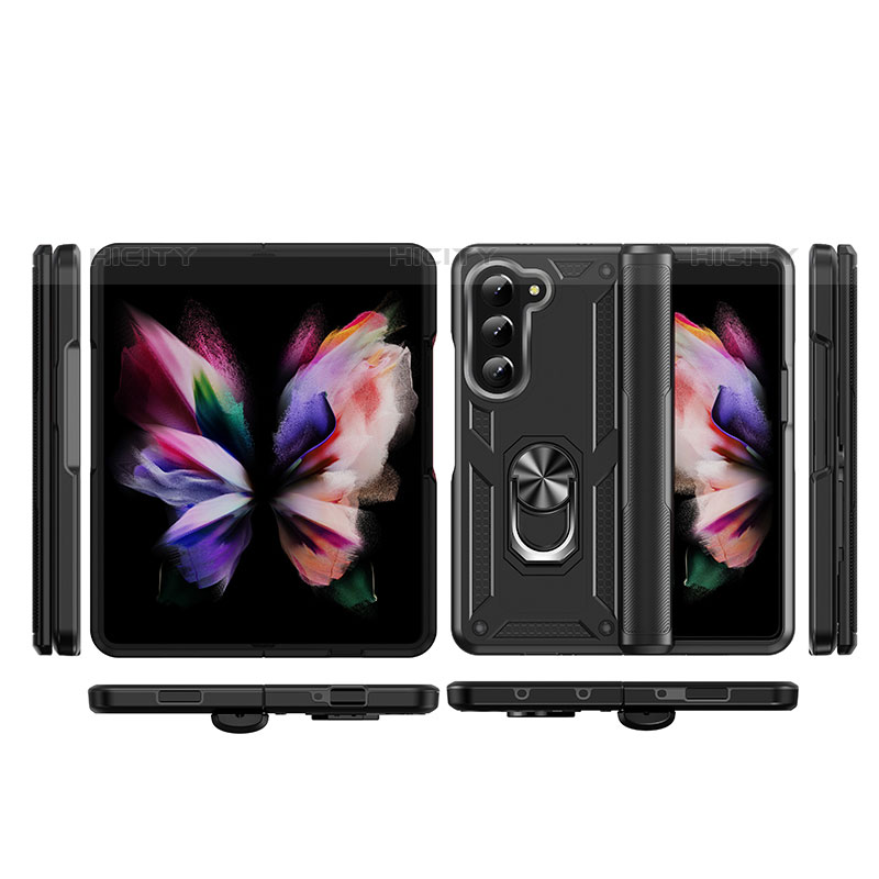 Coque Contour Silicone et Plastique Housse Etui Mat avec Aimant Magnetique Support MQ2 pour Samsung Galaxy Z Fold5 5G Plus