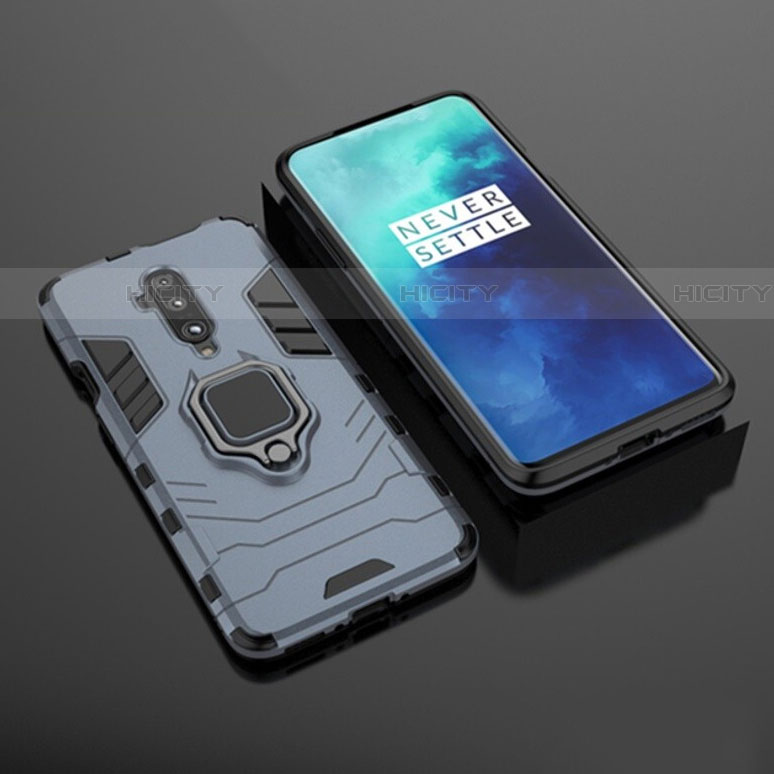 Coque Contour Silicone et Plastique Housse Etui Mat avec Aimant Magnetique Support pour OnePlus 7T Pro Plus