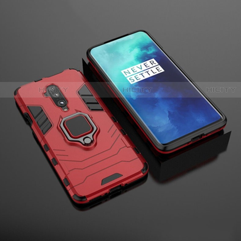 Coque Contour Silicone et Plastique Housse Etui Mat avec Aimant Magnetique Support pour OnePlus 7T Pro Plus