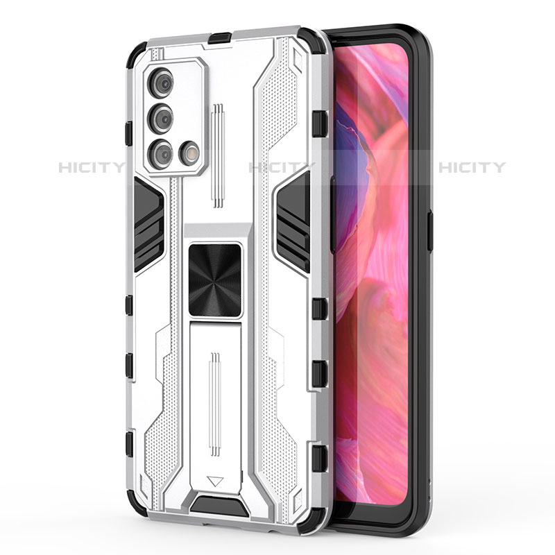 Coque Contour Silicone et Plastique Housse Etui Mat avec Aimant Magnetique Support pour Oppo A74 4G Plus