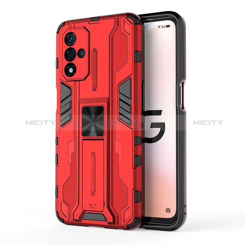 Coque Contour Silicone et Plastique Housse Etui Mat avec Aimant Magnetique Support pour Oppo A93s 5G Plus