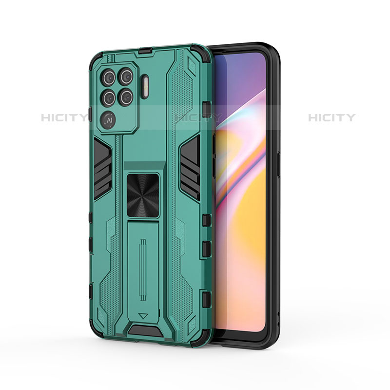 Coque Contour Silicone et Plastique Housse Etui Mat avec Aimant Magnetique Support pour Oppo A94 4G Plus