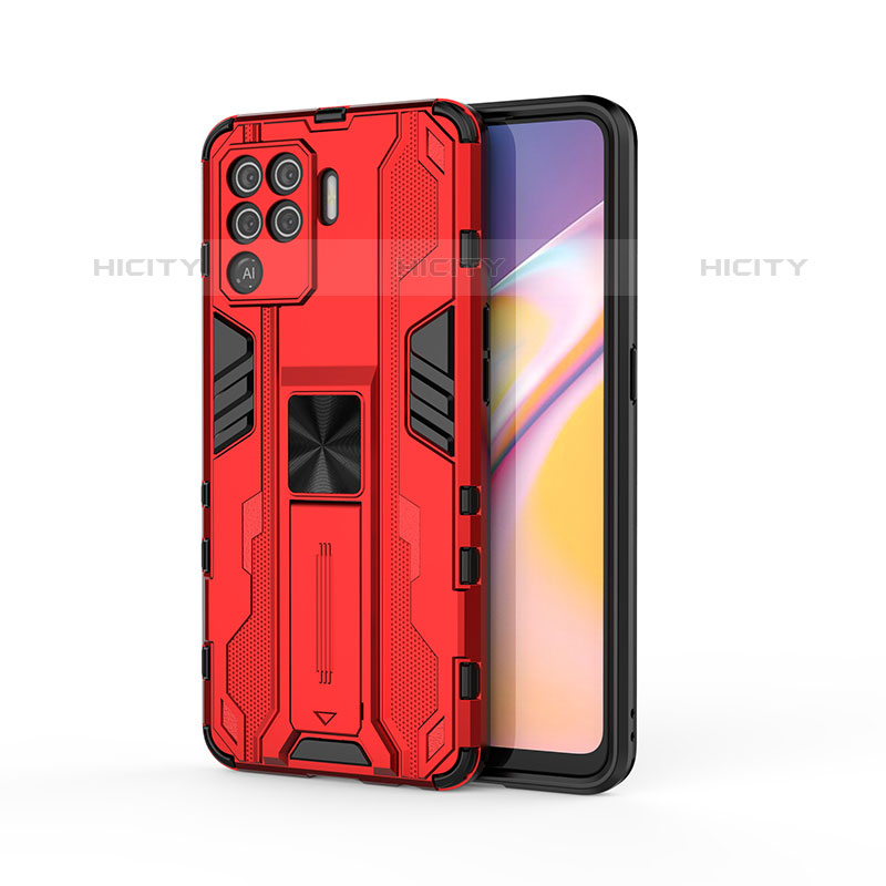 Coque Contour Silicone et Plastique Housse Etui Mat avec Aimant Magnetique Support pour Oppo A94 4G Plus