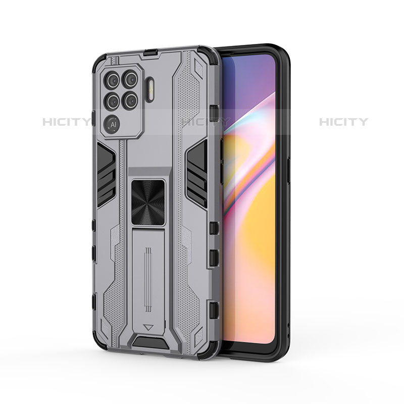 Coque Contour Silicone et Plastique Housse Etui Mat avec Aimant Magnetique Support pour Oppo A94 4G Plus