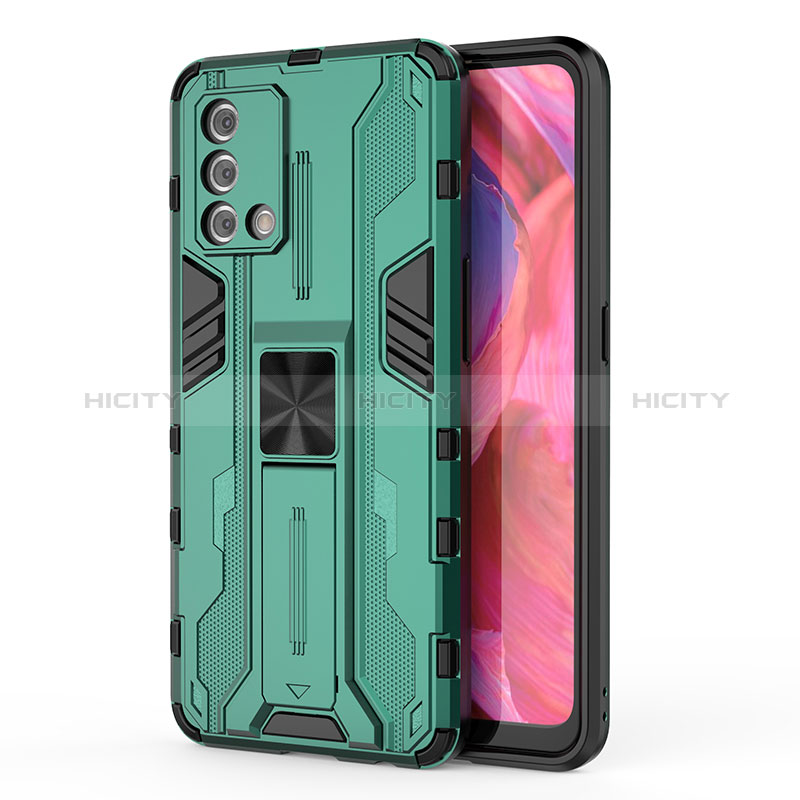 Coque Contour Silicone et Plastique Housse Etui Mat avec Aimant Magnetique Support pour Oppo A95 4G Plus