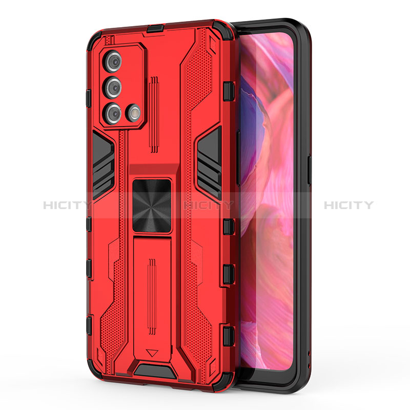 Coque Contour Silicone et Plastique Housse Etui Mat avec Aimant Magnetique Support pour Oppo A95 4G Plus