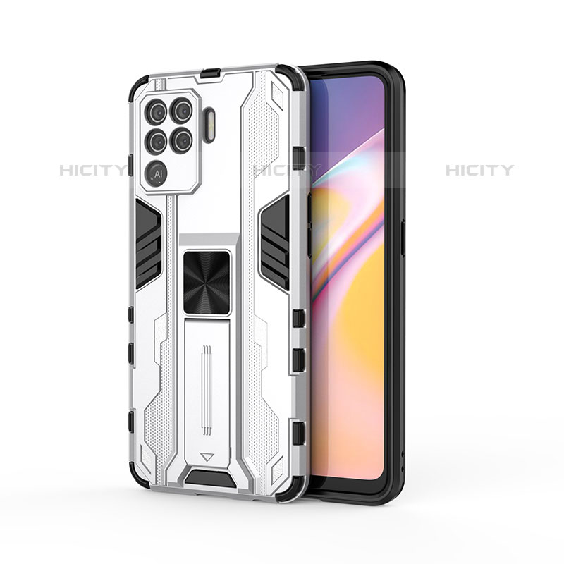 Coque Contour Silicone et Plastique Housse Etui Mat avec Aimant Magnetique Support pour Oppo F19 Pro Plus