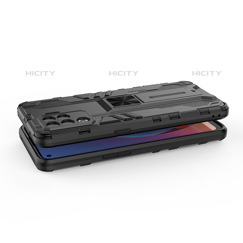 Coque Contour Silicone et Plastique Housse Etui Mat avec Aimant Magnetique Support pour Oppo F19 Pro Plus