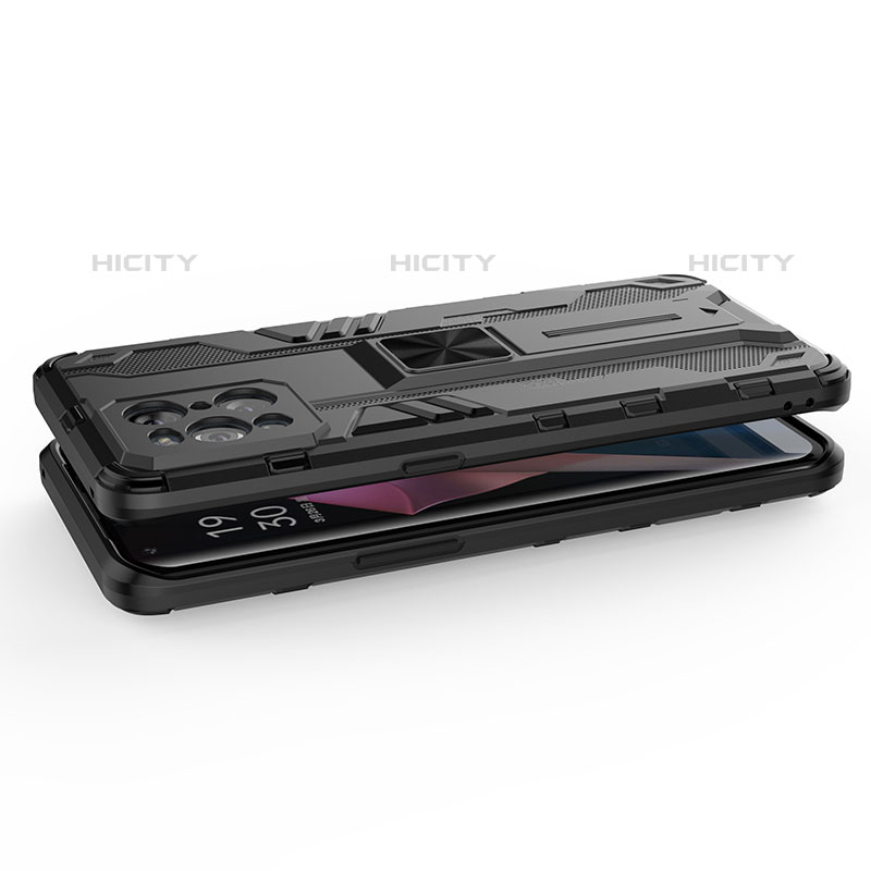 Coque Contour Silicone et Plastique Housse Etui Mat avec Aimant Magnetique Support pour Oppo Find X3 Pro 5G Plus