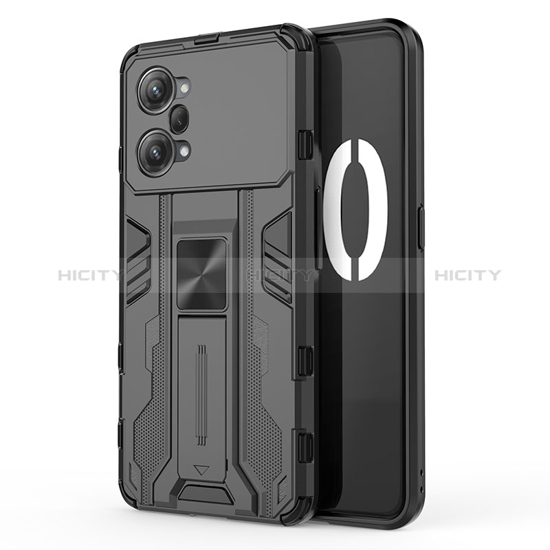 Coque Contour Silicone et Plastique Housse Etui Mat avec Aimant Magnetique Support pour Oppo K10 Pro 5G Noir Plus