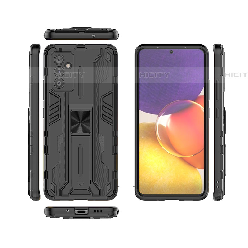 Coque Contour Silicone et Plastique Housse Etui Mat avec Aimant Magnetique Support pour Samsung Galaxy A05s Plus