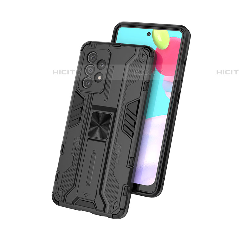 Coque Contour Silicone et Plastique Housse Etui Mat avec Aimant Magnetique Support pour Samsung Galaxy A52 5G Plus