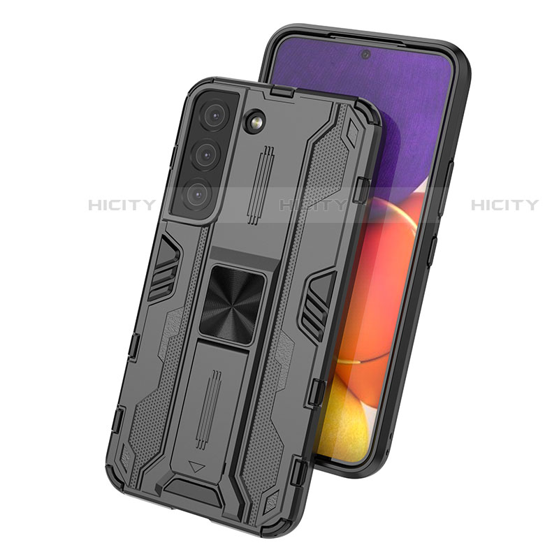 Coque Contour Silicone et Plastique Housse Etui Mat avec Aimant Magnetique Support pour Samsung Galaxy S21 FE 5G Plus