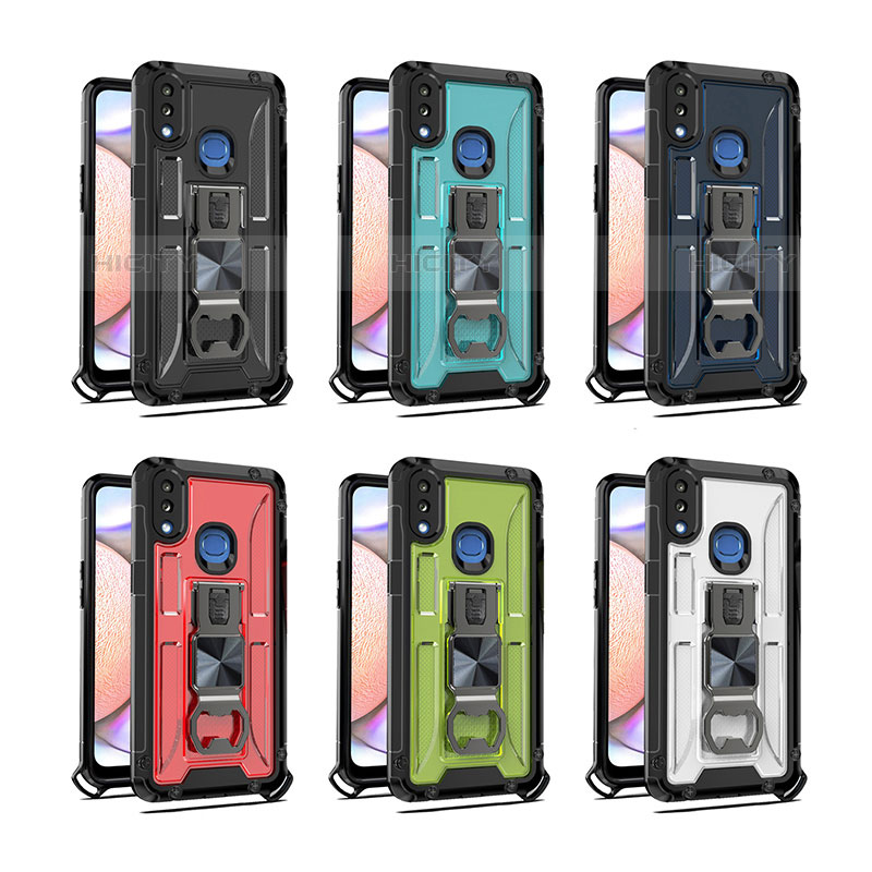 Coque Contour Silicone et Plastique Housse Etui Mat avec Aimant Magnetique Support Q01W pour Samsung Galaxy M01s Plus