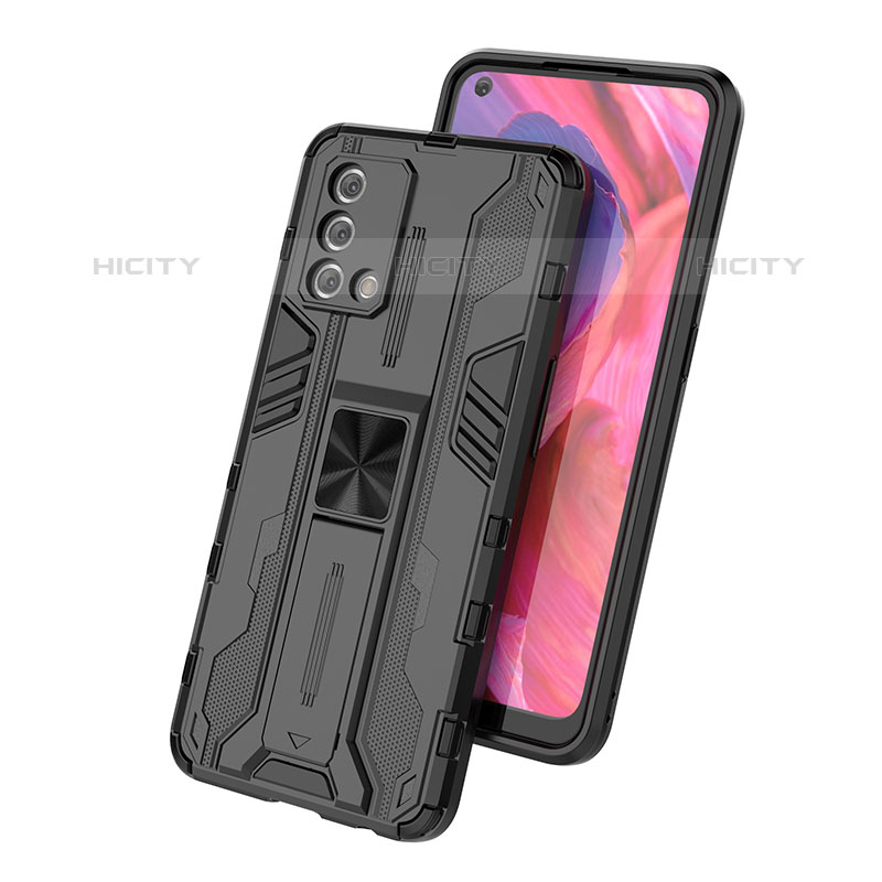 Coque Contour Silicone et Plastique Housse Etui Mat avec Aimant Magnetique Support T01 pour Oppo A74 4G Plus