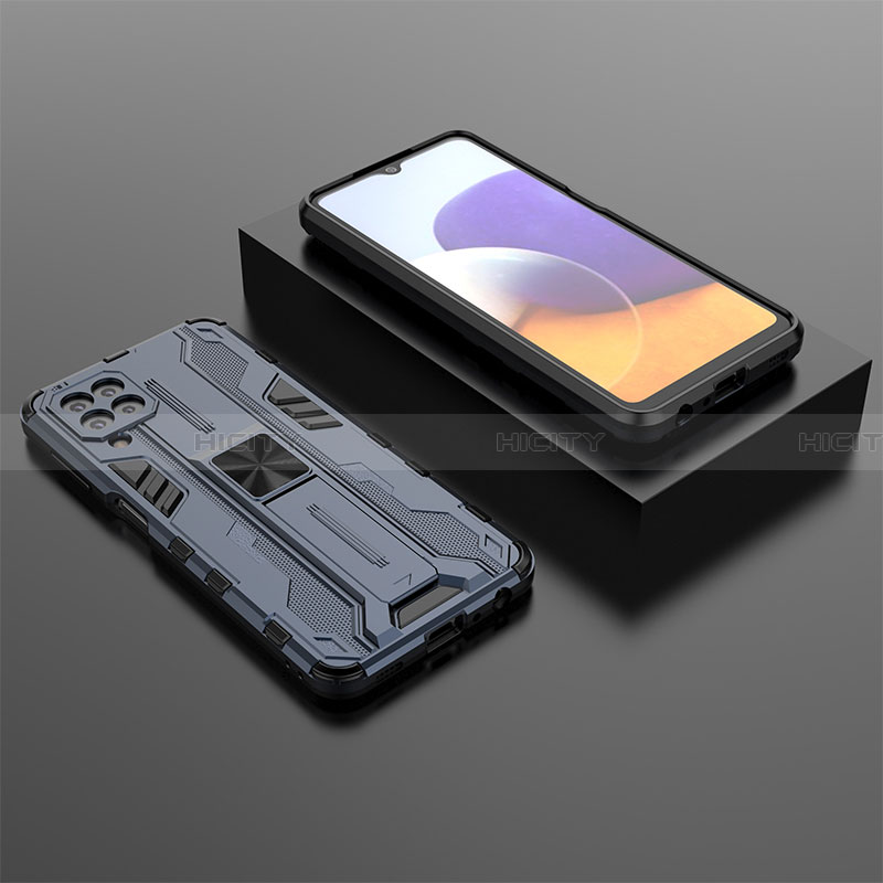 Coque Contour Silicone et Plastique Housse Etui Mat avec Aimant Magnetique Support T01 pour Samsung Galaxy A22 4G Plus