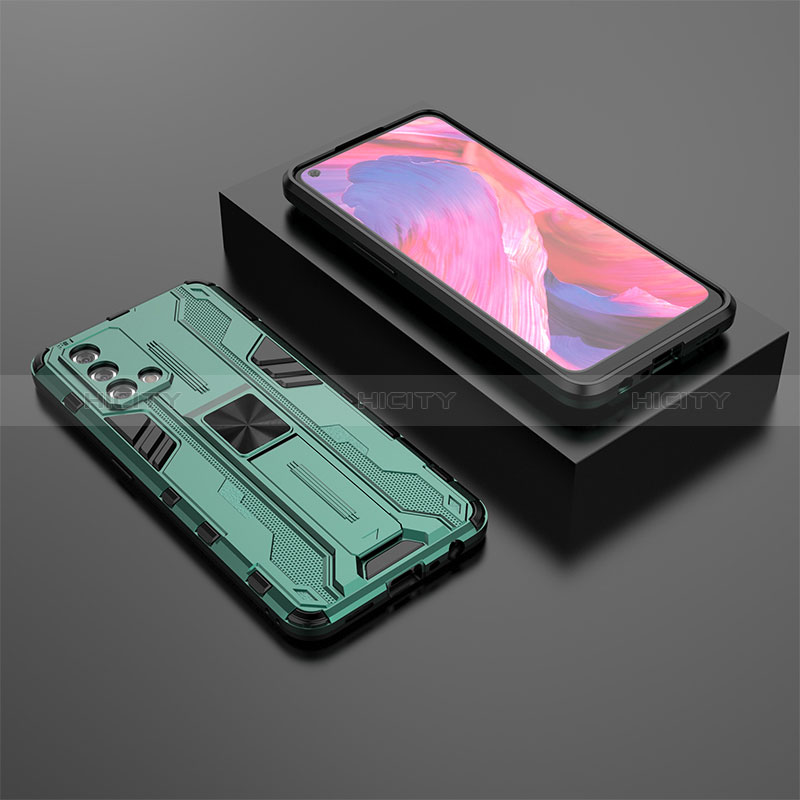 Coque Contour Silicone et Plastique Housse Etui Mat avec Aimant Magnetique Support T02 pour Oppo A95 4G Plus