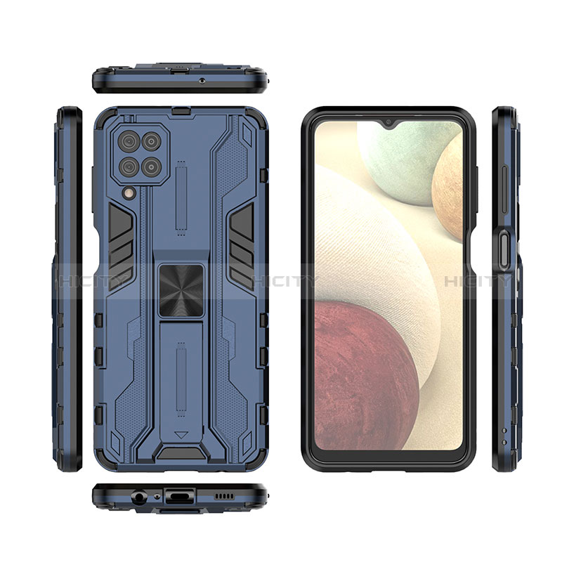 Coque Contour Silicone et Plastique Housse Etui Mat avec Aimant Magnetique Support T02 pour Samsung Galaxy A12 5G Plus