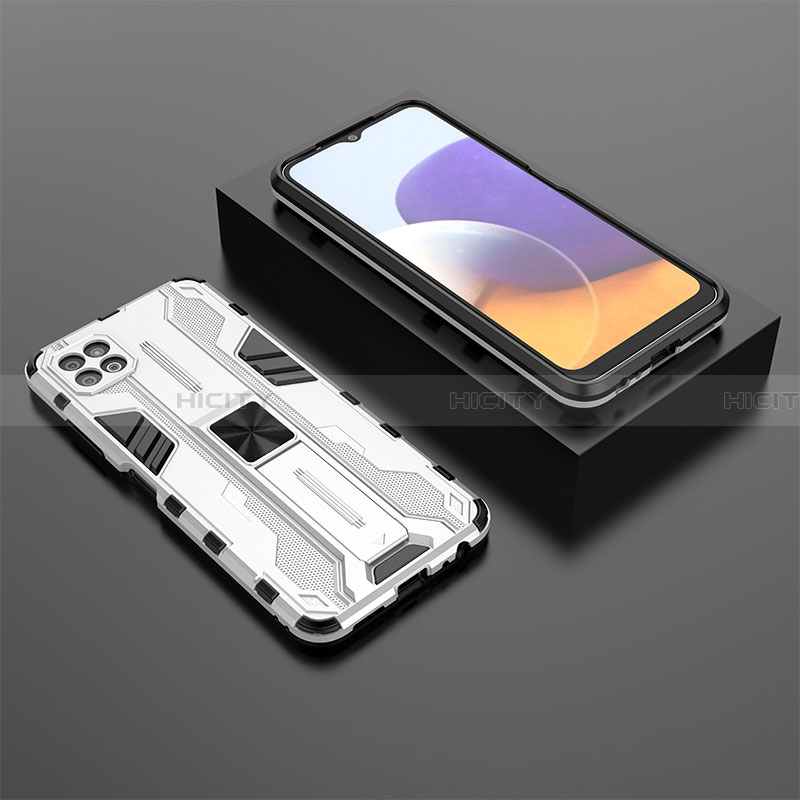 Coque Contour Silicone et Plastique Housse Etui Mat avec Aimant Magnetique Support T02 pour Samsung Galaxy A22 5G Plus