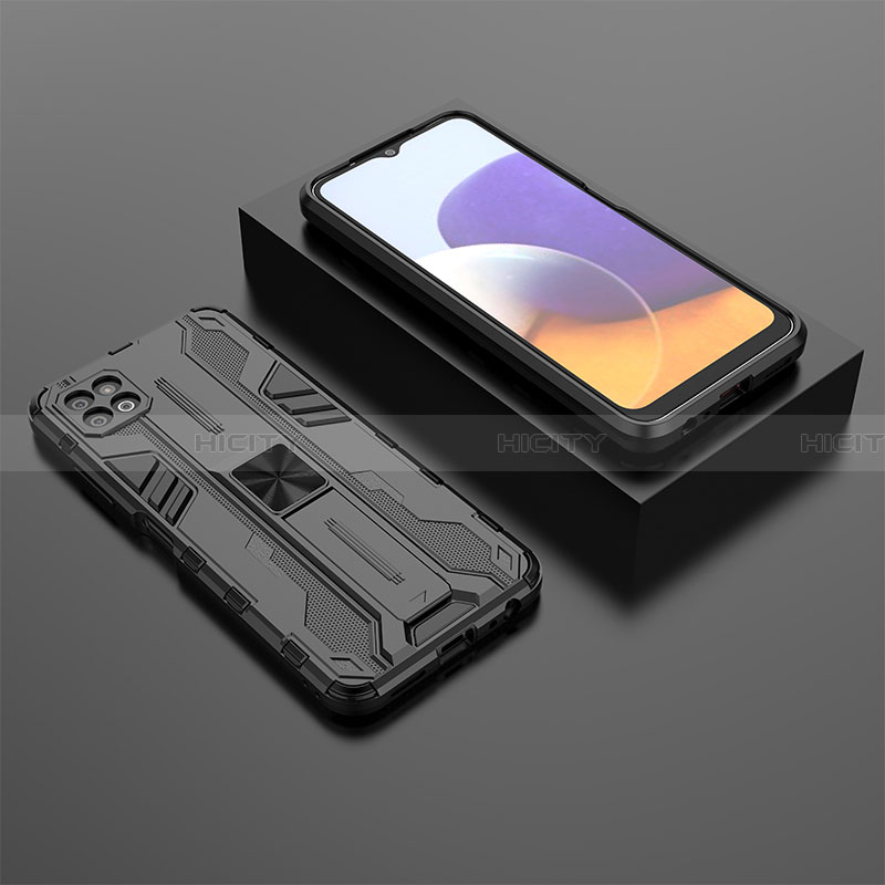 Coque Contour Silicone et Plastique Housse Etui Mat avec Aimant Magnetique Support T02 pour Samsung Galaxy A22 5G Plus