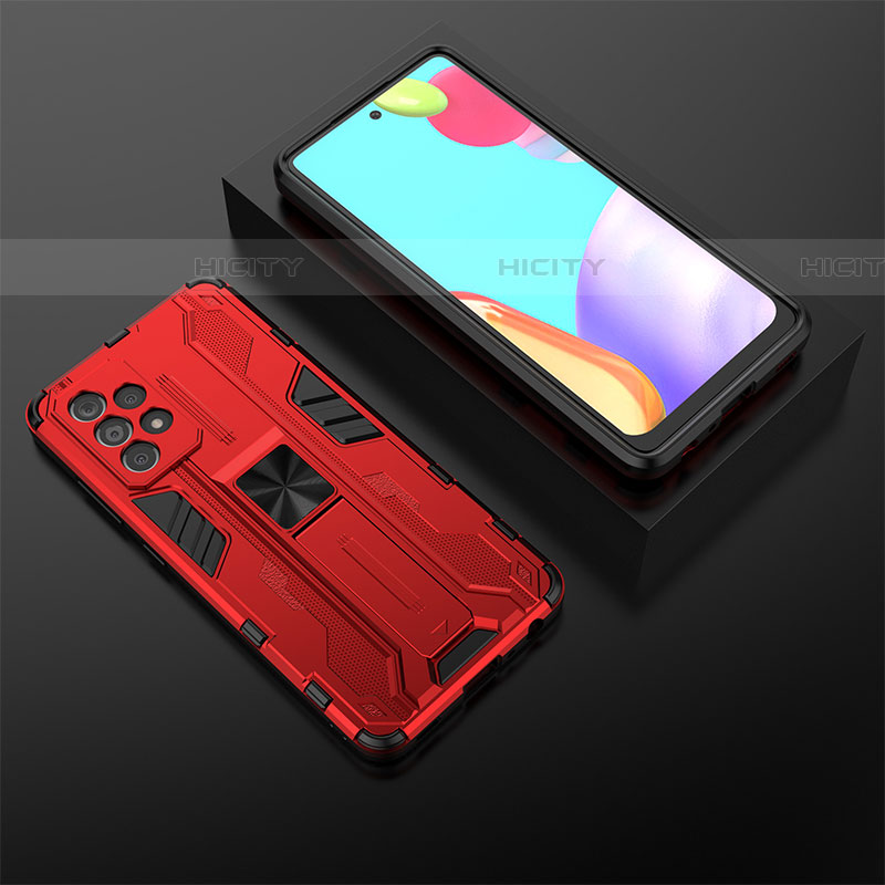 Coque Contour Silicone et Plastique Housse Etui Mat avec Aimant Magnetique Support T02 pour Samsung Galaxy A52 4G Plus