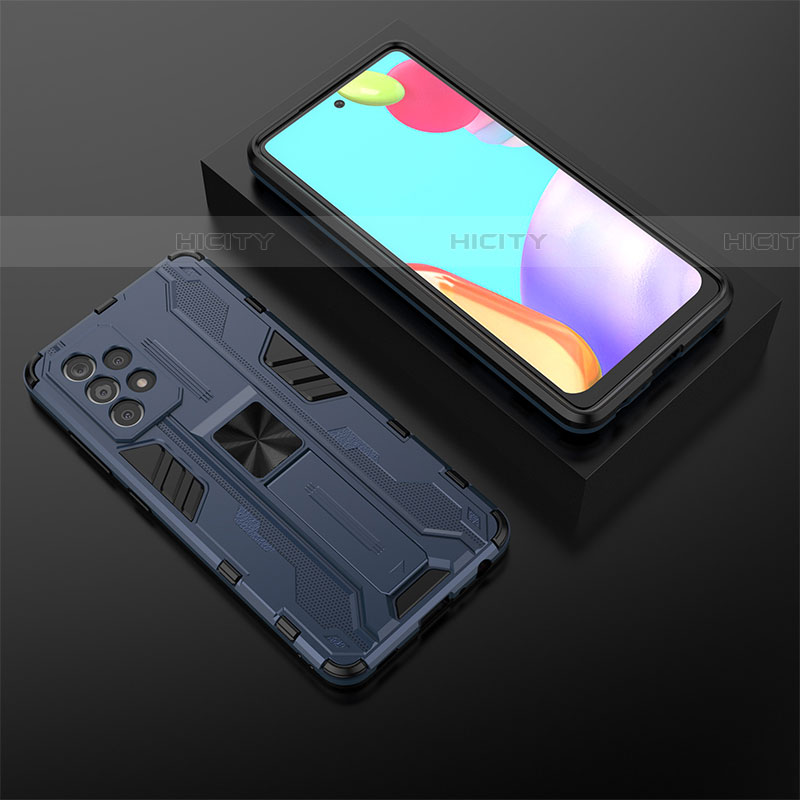 Coque Contour Silicone et Plastique Housse Etui Mat avec Aimant Magnetique Support T02 pour Samsung Galaxy A52 5G Plus