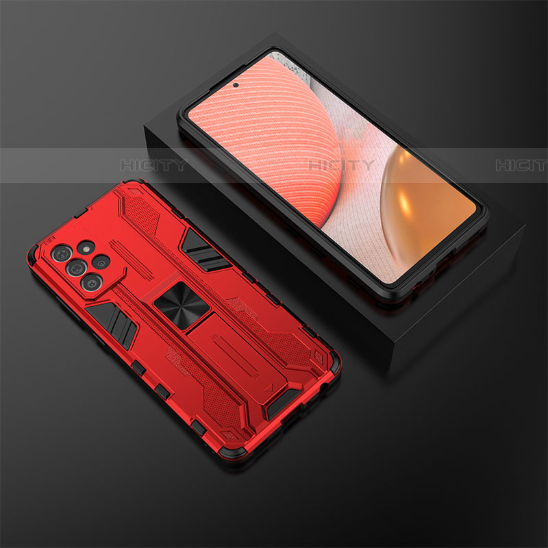 Coque Contour Silicone et Plastique Housse Etui Mat avec Aimant Magnetique Support T02 pour Samsung Galaxy A72 5G Plus