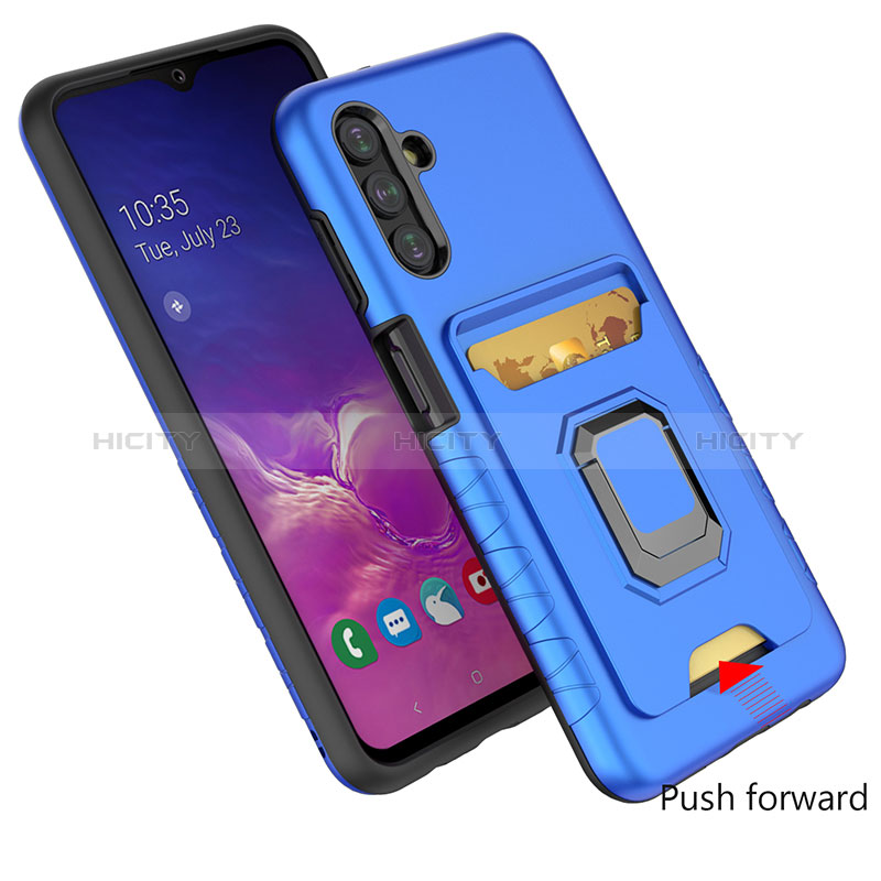 Coque Contour Silicone et Plastique Housse Etui Mat avec Magnetique Support Bague Anneau J01S pour Samsung Galaxy A04s Plus