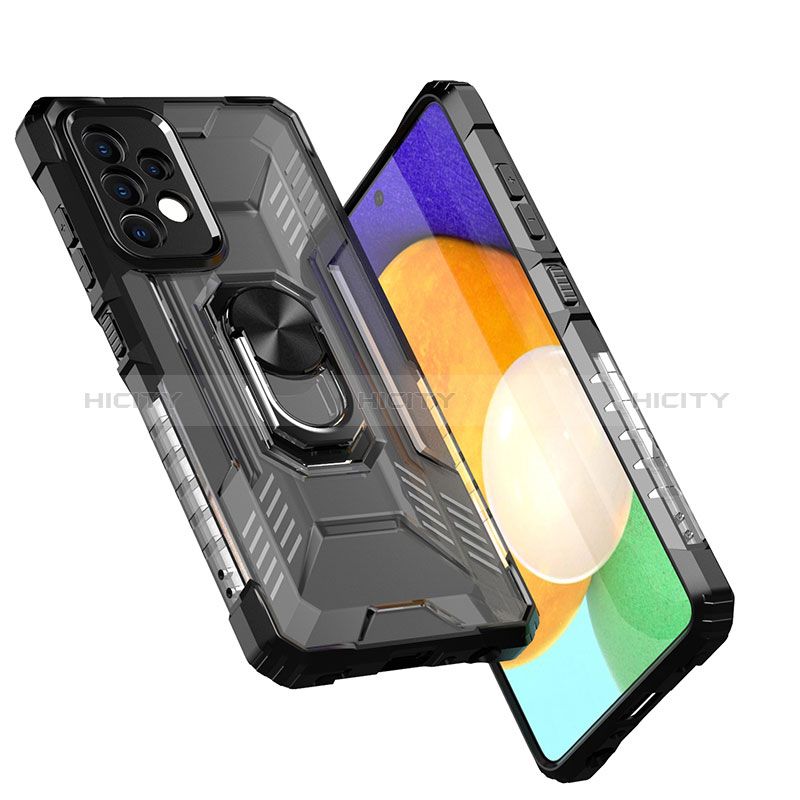 Coque Contour Silicone et Plastique Housse Etui Mat avec Magnetique Support Bague Anneau J01S pour Samsung Galaxy A52s 5G Plus