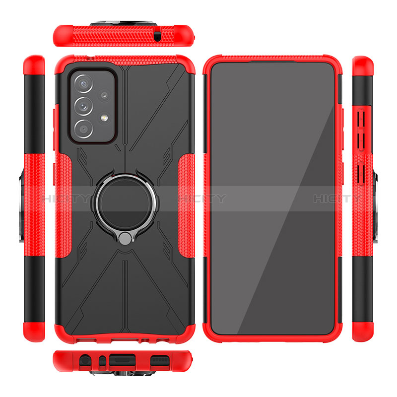 Coque Contour Silicone et Plastique Housse Etui Mat avec Magnetique Support Bague Anneau J01X pour Samsung Galaxy A52s 5G Plus