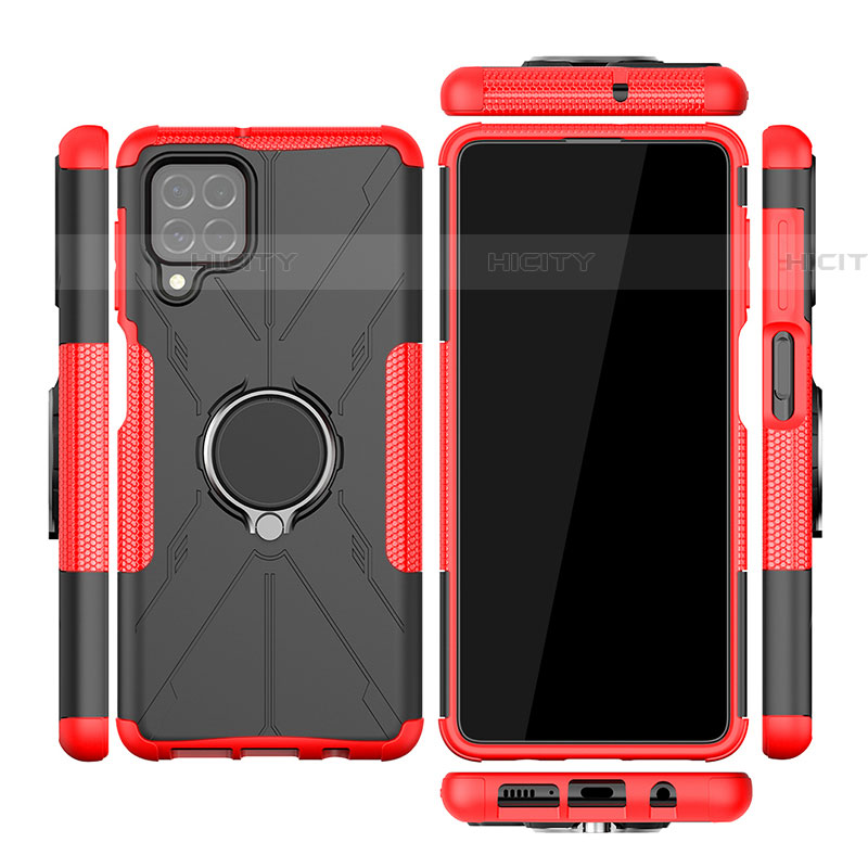 Coque Contour Silicone et Plastique Housse Etui Mat avec Magnetique Support Bague Anneau J01X pour Samsung Galaxy F62 5G Plus