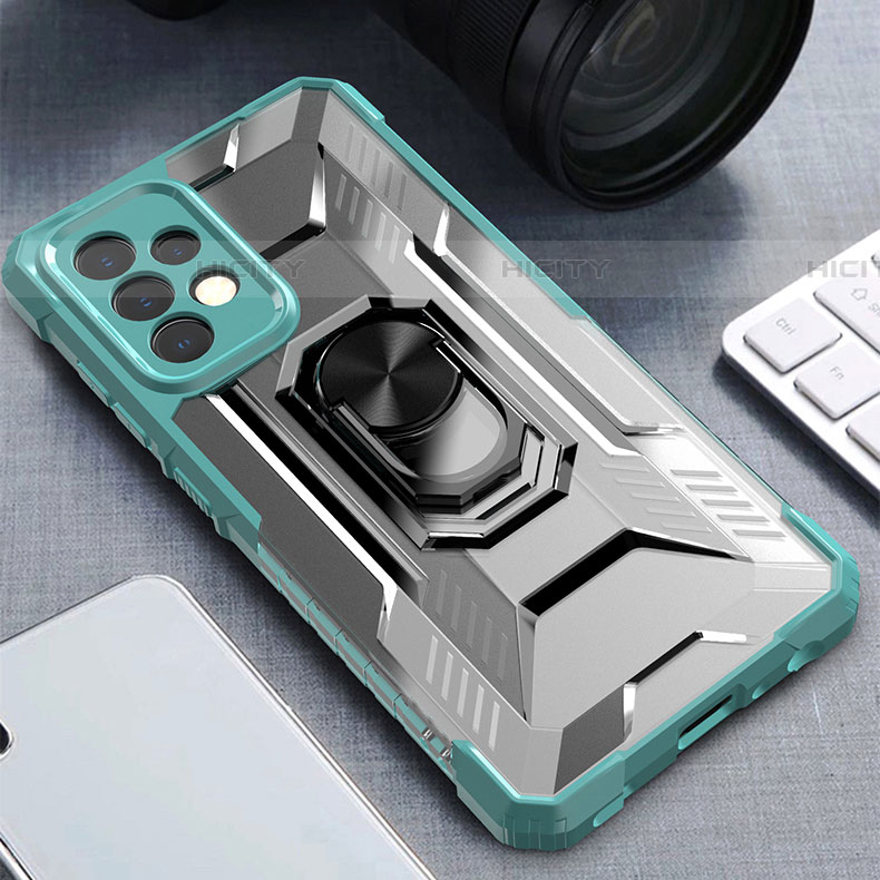 Coque Contour Silicone et Plastique Housse Etui Mat avec Magnetique Support Bague Anneau J02S pour Samsung Galaxy A52 4G Plus