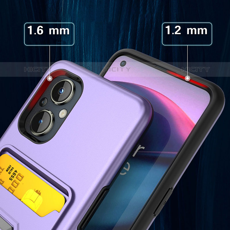 Coque Contour Silicone et Plastique Housse Etui Mat avec Magnetique Support Bague Anneau J03S pour Oppo F21 Pro 5G Plus