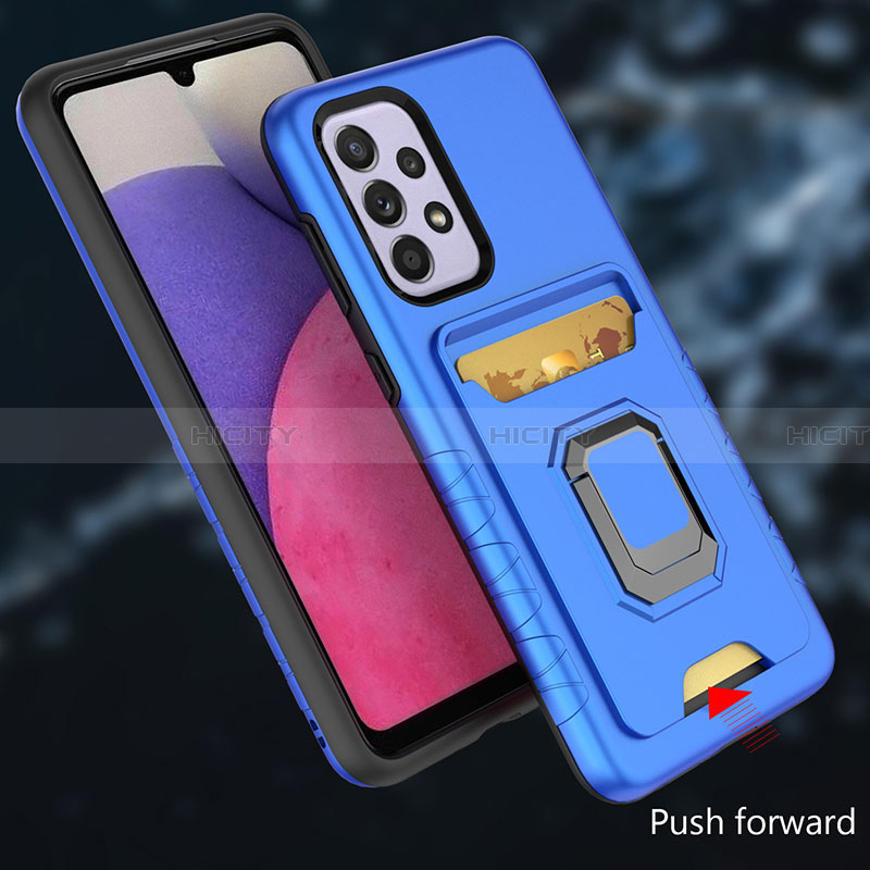 Coque Contour Silicone et Plastique Housse Etui Mat avec Magnetique Support Bague Anneau J03S pour Samsung Galaxy A33 5G Plus