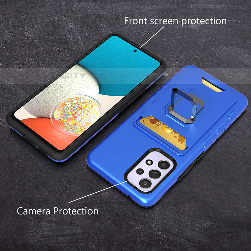 Coque Contour Silicone et Plastique Housse Etui Mat avec Magnetique Support Bague Anneau J03S pour Samsung Galaxy A53 5G Plus