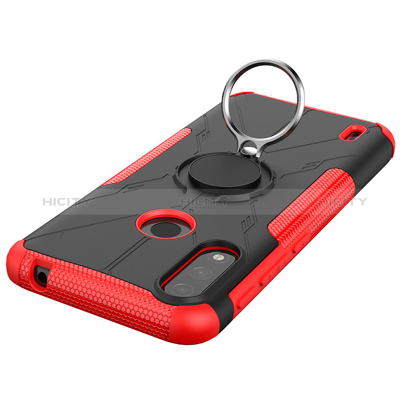 Coque Contour Silicone et Plastique Housse Etui Mat avec Magnetique Support Bague Anneau JX1 pour Motorola Moto E7 Power Plus