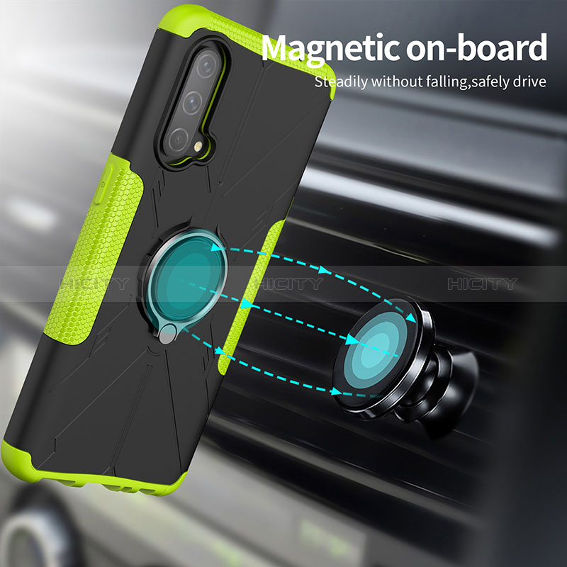 Coque Contour Silicone et Plastique Housse Etui Mat avec Magnetique Support Bague Anneau JX1 pour OnePlus Nord CE 5G Plus