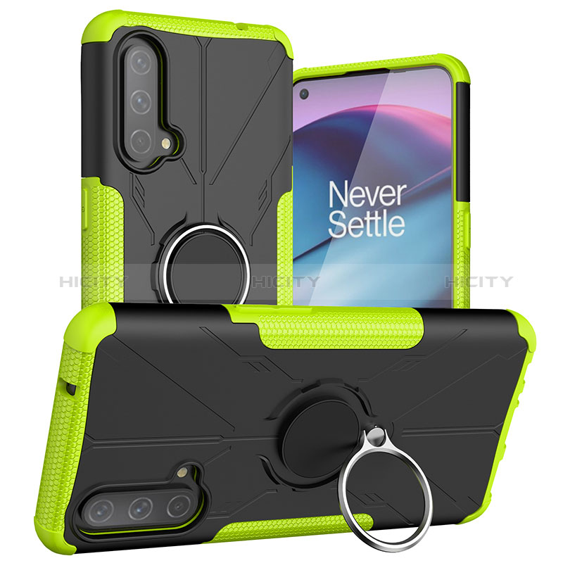 Coque Contour Silicone et Plastique Housse Etui Mat avec Magnetique Support Bague Anneau JX1 pour OnePlus Nord CE 5G Plus