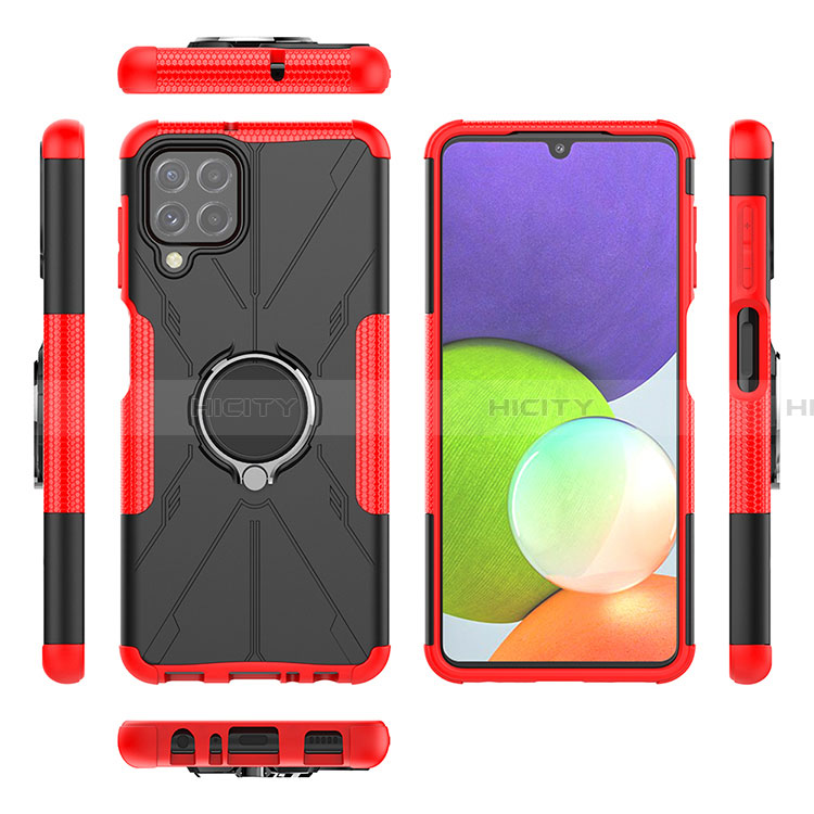 Coque Contour Silicone et Plastique Housse Etui Mat avec Magnetique Support Bague Anneau JX1 pour Samsung Galaxy A22 4G Plus