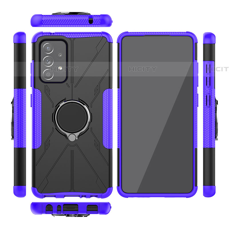 Coque Contour Silicone et Plastique Housse Etui Mat avec Magnetique Support Bague Anneau JX1 pour Samsung Galaxy A52 4G Plus