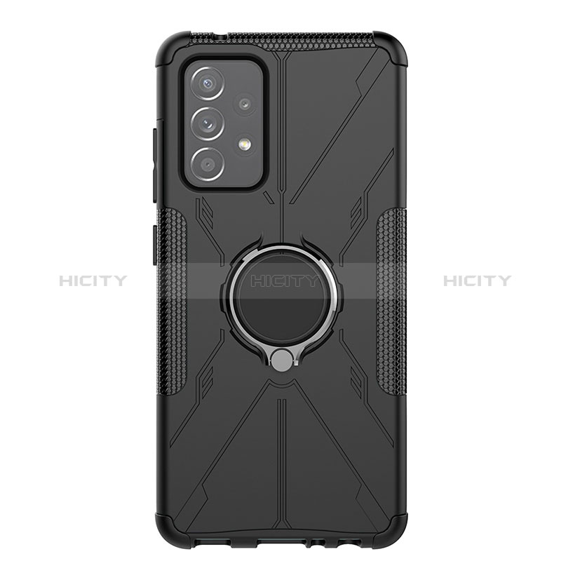 Coque Contour Silicone et Plastique Housse Etui Mat avec Magnetique Support Bague Anneau JX1 pour Samsung Galaxy A52s 5G Noir Plus