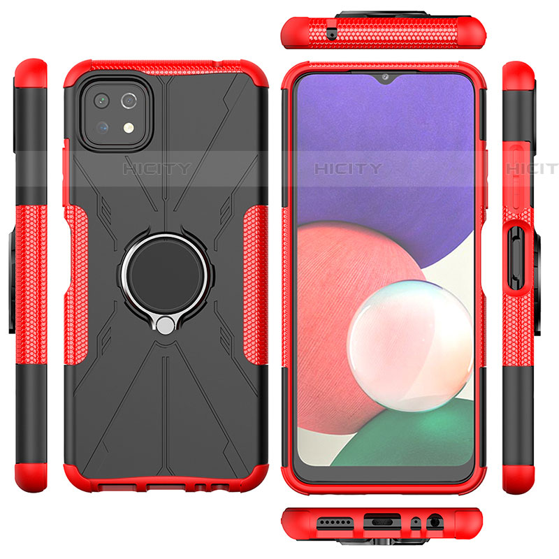 Coque Contour Silicone et Plastique Housse Etui Mat avec Magnetique Support Bague Anneau JX1 pour Samsung Galaxy F42 5G Plus