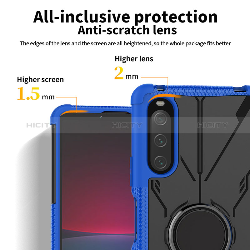 Coque Contour Silicone et Plastique Housse Etui Mat avec Magnetique Support Bague Anneau JX1 pour Sony Xperia 10 IV SO-52C Plus