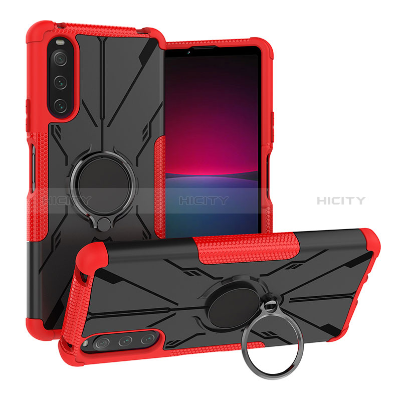 Coque Contour Silicone et Plastique Housse Etui Mat avec Magnetique Support Bague Anneau JX1 pour Sony Xperia 10 IV SO-52C Plus