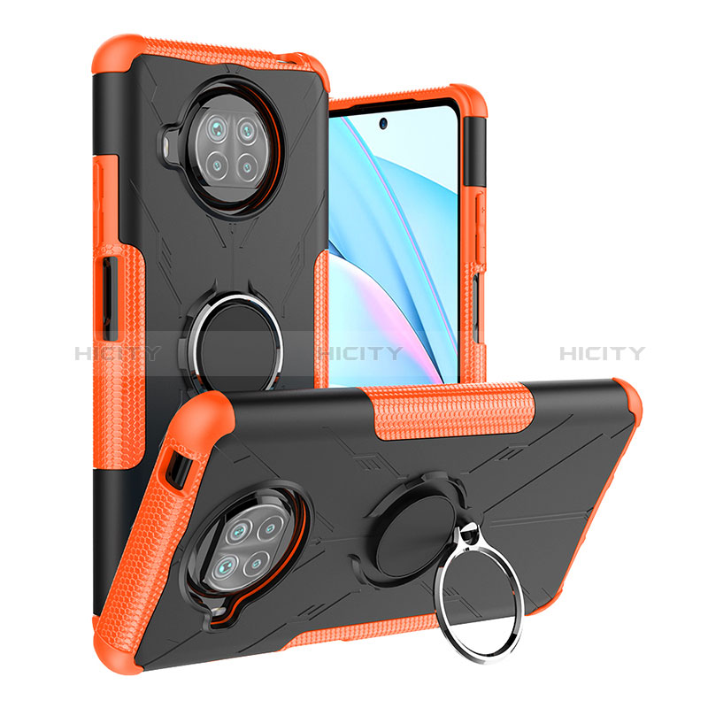 Coque Contour Silicone et Plastique Housse Etui Mat avec Magnetique Support Bague Anneau JX1 pour Xiaomi Mi 10i 5G Orange Plus